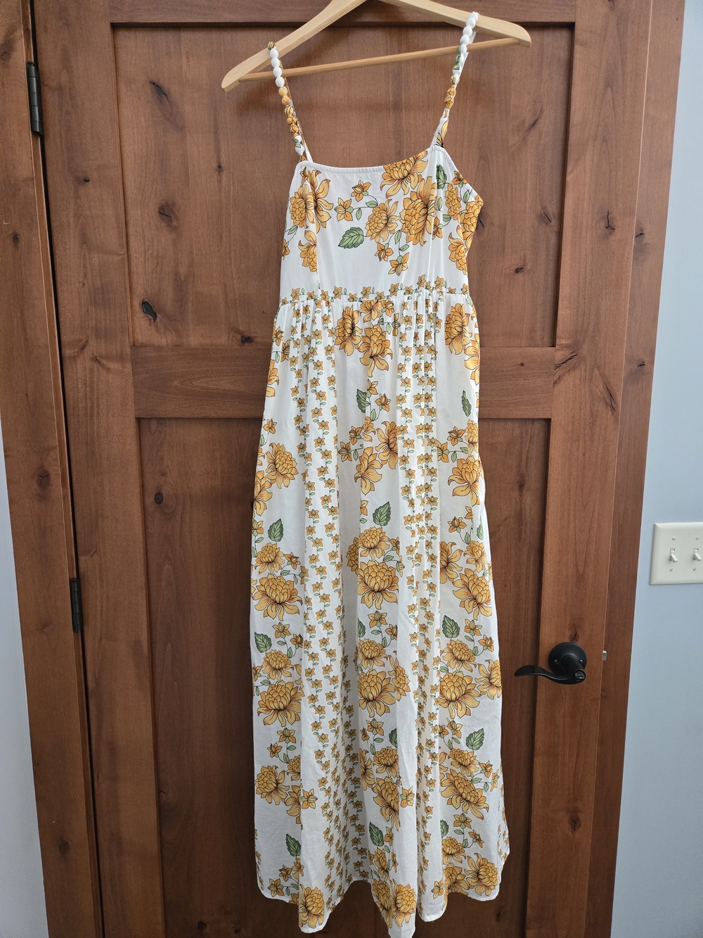 White Floral Sundress with Yellow Blooms